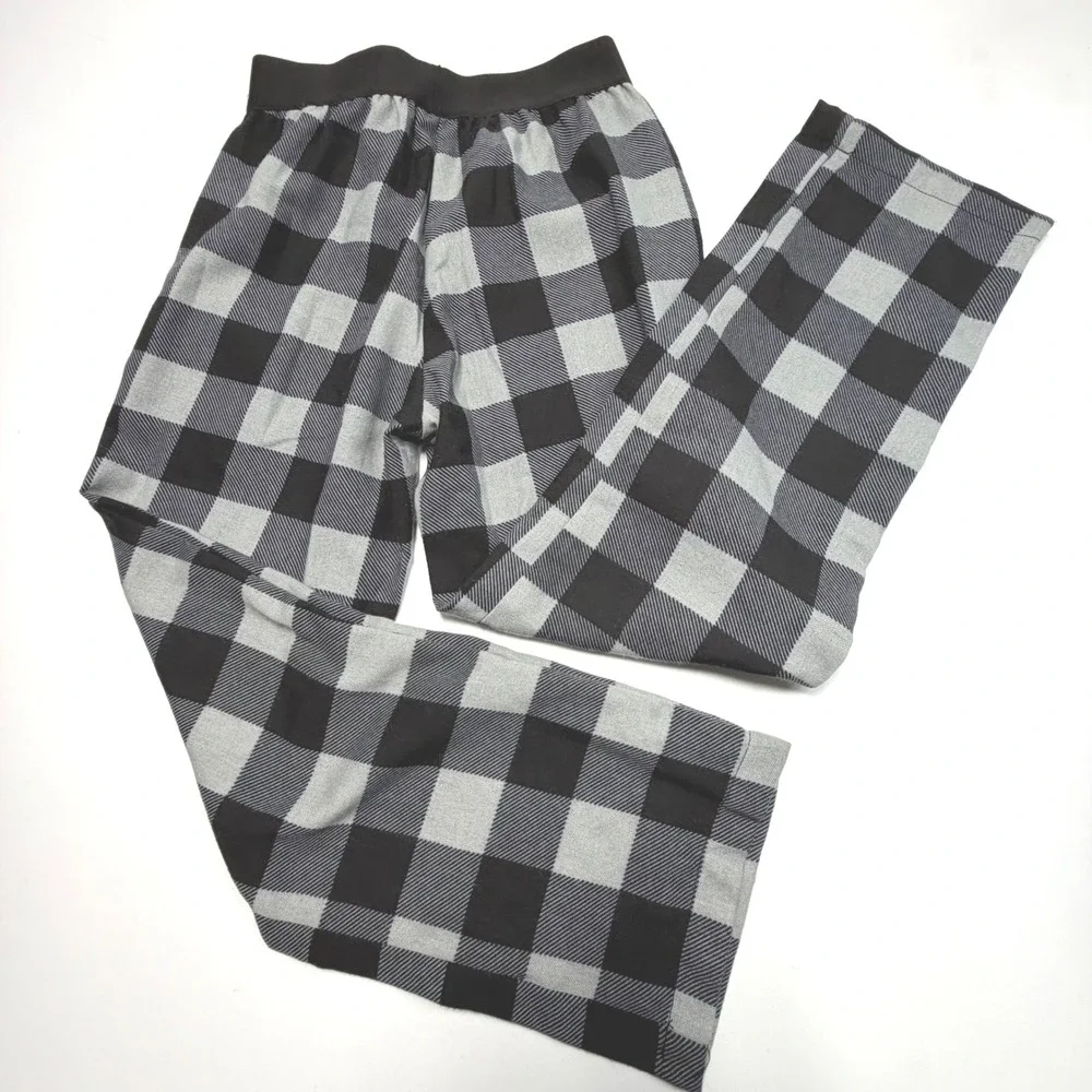 Bronco Buffalo Plaid Pajama Pants Youth 8 Black Gray‎ NWT Lounge Sleepwear